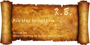 Kürthy Brigitta névjegykártya